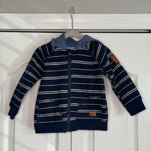 7 for All Mankind Boys Striped Zip Up Hooded Jacket